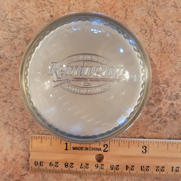 Remington Shotgun Glass Dome Pewter Paperweight ~ Vintage? ~ Advertising ~ Rifle - Picture 12 of 15